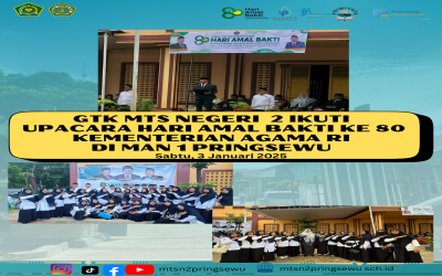 GTK MTs NEGERI 2 IKUTI UPACARA PERINGATAN HARI AMAL BAKTI KEMENTERIAN AGAMA RI DI MAN 1 PRINGSEWU